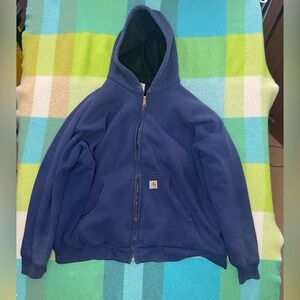 Vintage Carhartt Thermal Lined J149 Navy Full Zip Heavy Hoodie Men’s